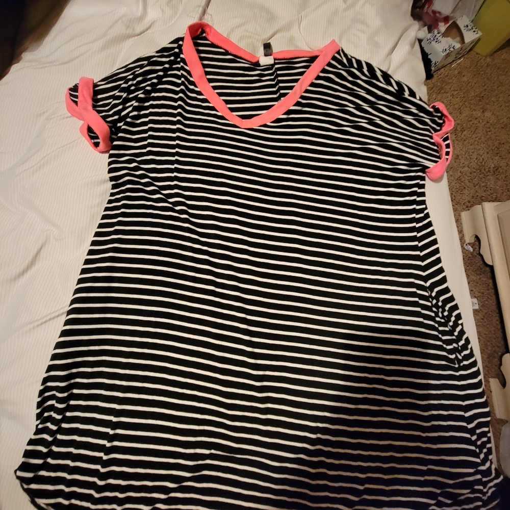 2X Glitzy Girl Black&White Stripe Mini Dress